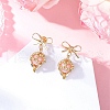 Brass Diamond Dangle Stud Earrings EJEW-MZ00465-02-1
