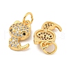 Rack Plating Brass Micro Pave Clear Cubic Zirconia Pendants KK-B093-02C-G-2