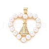Brass Micro Pave Cubic Zirconia Pendants KK-G460-01G-1
