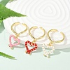 Brass Enamel Adjustable Open Cuff Rings for Women RJEW-U057-06G-1