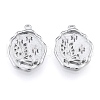 Brass Micro Pave Clear Cubic Zirconia Pendants KK-N216-577P-2
