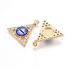Brass Micro Pave Clear Cubic Zirconia Pendants for Women KK-T070-90A-01-2