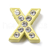 Alloy Rhinestone Slide Charms PALLOY-WH0070-22X-2