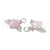 Natural Rose Quartz Pendants G-P492-02P-21-3