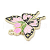 Light Gold Plated Alloy Enamel Pendants ENAM-L041-03B-3
