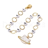 6Pcs Cat & Planet Alloy Enamel Knitting Row Counter Chains & Locking Stitch Markers Kits HJEW-JM01334-3