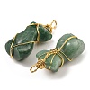 Natural Green Aventurine Pendants G-K338-30G-05-2