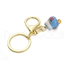 Fortune Cat Porcelain Pendant Keychain KEYC-G064-02C-3