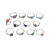 12Pcs Natural Red Jasper & Malachite & Synthetic Turquoise Finger Rings RJEW-Z087-01AS-5
