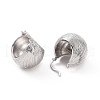 Brass Round Ball Hoop Earrings for Women EJEW-C008-09P-2