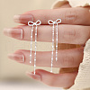 Bowknot 925 Sterling Silver Tassel Stud Earrings FS-WGF533A-01-2