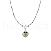 925 Sterling Silver Pave Cubic Zirconia Birthstone Heart Pendant Necklaces for Women EE9411-7-1