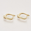 Brass Hoop Earring Findings with Latch Back Closure KK-T048-031G-NF-1