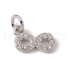 Brass Micro Pave Cubic Zirconia Charms ZIRC-F132-75P-1