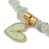 Valentine's Day Theme Alloy and Acrylic Natural Rainbow Moonstone/ Lemon Jade/Prehnite/ Rose Quartz/Sunstone Chip Gemstone Stretch Bracelet with Heart Charm BJEW-JB09579-3