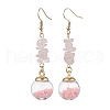 Natural & Synthetic Mixed Gemstone Chips Dangle Earrings EJEW-JE05634-3