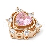 Brass Micro Pave Cubic Zirconia Beads KK-K297-34G-02-2