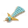 Angel Glass Seed Beads Pendants Decrotions HJEW-MZ00113-05-4