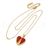 304 Stainless Steel Polymer Clay Rhinestones Wing Openable Pendant Necklaces for Women NJEW-Z065-14G-01-4