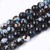 Natural Fire Crackle Agate Beads Strands X-G-S346-8mm-03-1