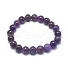 Natural Amethyst Bead Stretch Bracelets BJEW-K212-A-034-5