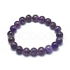 Natural Amethyst Bead Stretch Bracelets BJEW-K212-A-034-2