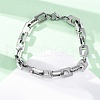 304 Stainless Steel Link Chain Bracelets for Women Men BJEW-R018-17P-1