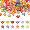 Beadthoven 100Pcs 2 Style Frosted Acrylic Beads FACR-BT0001-01-10