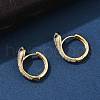 Brass Cubic Zirconia Hoop Earrings EJEW-D301-05G-01-2