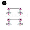 G23 Titanium Pink Cubic Zirconia Nipple Rings WG912A9-34-2