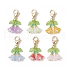 Handmade Glass Seed Beaded and Acylic Flower Pendant Decorations Sets HJEW-MZ00258-2