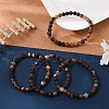 Natural Banded Agate/Striped Agate Bead Stretch Bracelets X-BJEW-K212-A-003-1