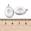 Natural Howlite & Cubic Zirconia Pendants G-Z076-01G-07-3