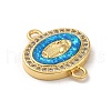 Rack Plating Brass Micro Pave Clear Cubic Zirconia Connector Charms KK-D088-39G-3