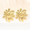 304 Stainless Steel Flower Stud Earrings EJEW-P312-03A-G-1