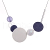 Alloy & Wood & CCB Plastic Discs Bib Choker Necklaces for Women FS-WG8FB65-03-3