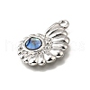 304 Stainless Steel Pave Natural Paua Shell Pendants STAS-C122-21C-01P-2