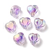 UV Plating Rainbow Iridescent Acrylic Beads OACR-F004-05F-1