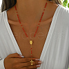 Stainless Steel & Plastic Rosary Bead Necklaces UE6084-4-1