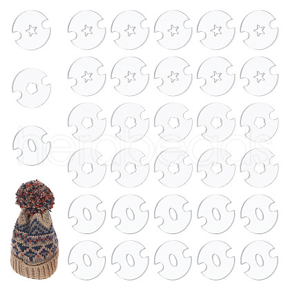 AHADERMAKER 60Pcs 3 Shapes Acrylic Knitted Hat Making Fastener Tool FIND-GA0004-03-1