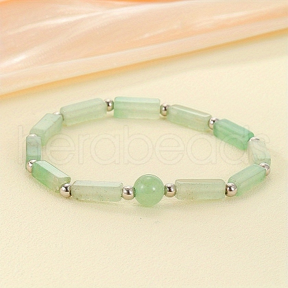 Natural Green Aventurine Beaded Stretch Bracelets for Men Women WGE4A78-08-1