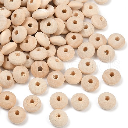 Unfinished Wood Rondelle Beads WOOD-WH0029-53A-1