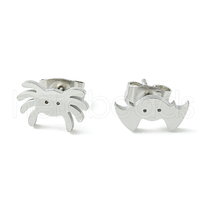 Cute Little Animal Theme 304 Stainless Steel Stud Earrings EJEW-B041-04F-P-1