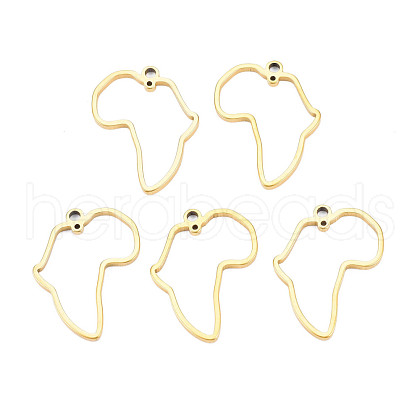 Africa Map 201 Stainless Steel Connector Charms STAS-T063-168G-1