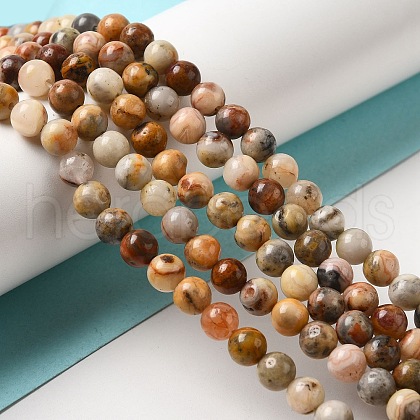 Natural Crazy Lace Agate Round Bead Strands X-G-M272-03-6mm-1