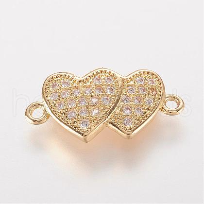 Brass Micro Pave Cubic Zirconia Links ZIRC-K061-100G-1