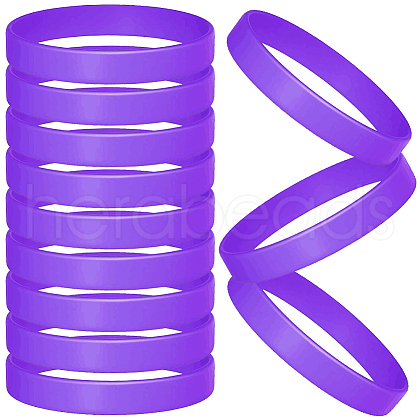 CREATCABIN 12Pcs Word Silicone Cord Bracelet Wristband BJEW-CN0001-05C-1