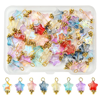 Electroplate Glass Charms PALLOY-FS00021-1