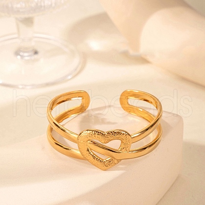 304 Stainless Steel Cuff Bangles for Women BJEW-U032-20G-1