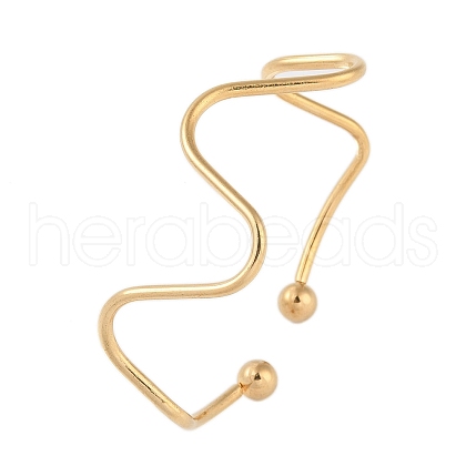 Ion Plating(IP) 304 Stainless Steel Irregular Circle Open Cuff Bangles STAS-S125-09G-1